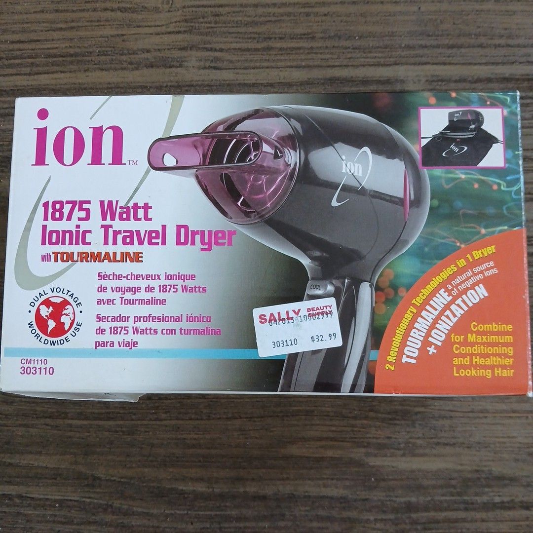 Ion Ceramic 1875 Watt Ionic Travel Dryer #303110 Vintage 2001-05 New In Box.