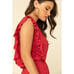 Stetson Womens Red Textured Ruffle Maxi Dress Size L