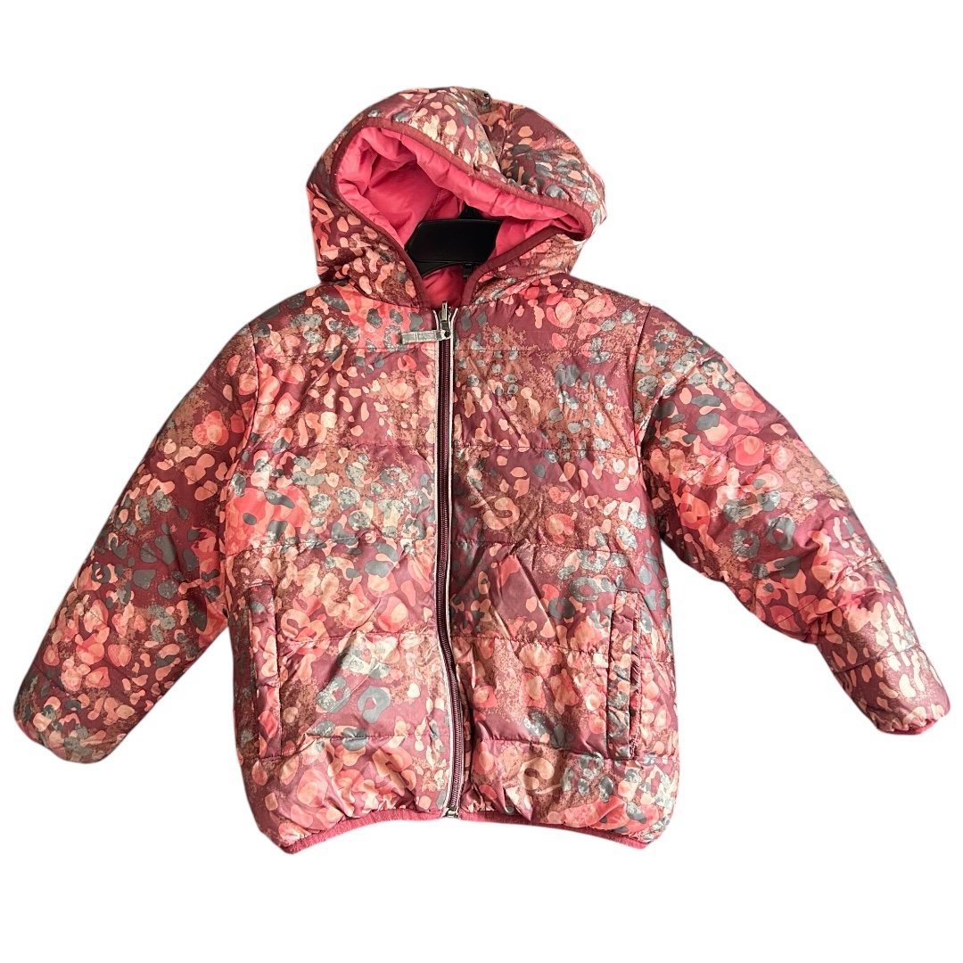 Hanna Andersson size 120 (6-7) reversible pink puffer coat Jacket