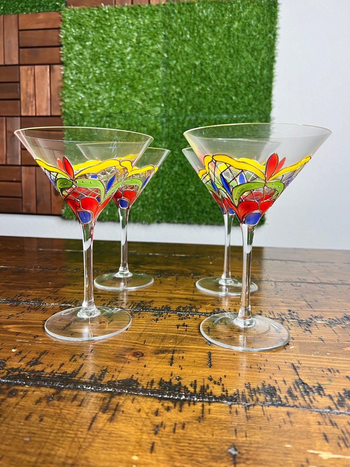 Orleans Romanian Crystal Martini Glasses, Set of 4