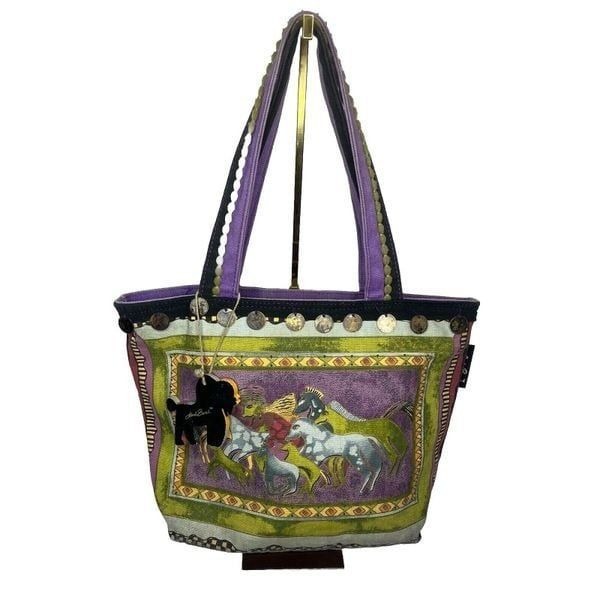 Vintage Laurel Burch Canvas Wild Horse Top Handle Hobo Purse