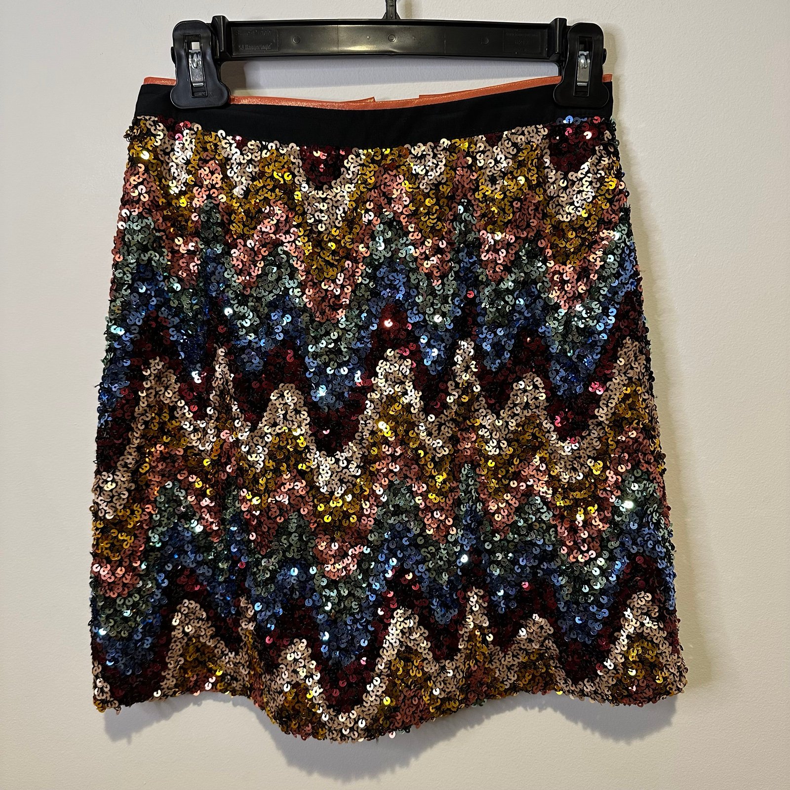 maeve by anthropologie zig zag sequin skirt size 0