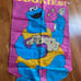 Vintage 1999 Sesame Street COOKIE MONSTER COOKIES Nylon Flag 28 X 44 NWT