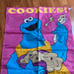 Vintage 1999 Sesame Street COOKIE MONSTER COOKIES Nylon Flag 28 X 44 NWT