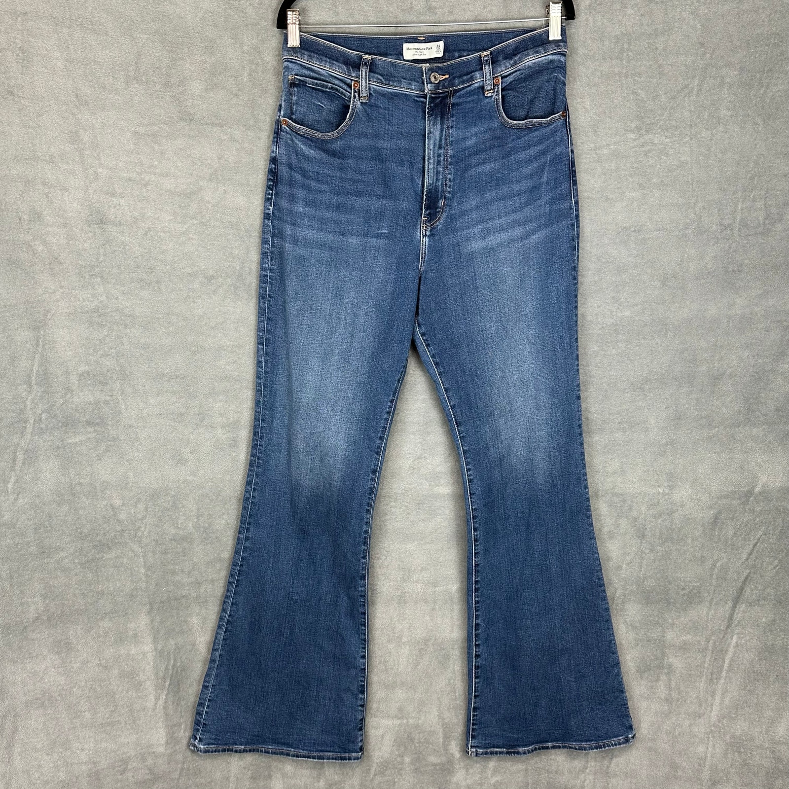 Abercrombie Fitch Jeans Womens 31/12 Long Flare Ultra High Rise Curve Love Y2K
