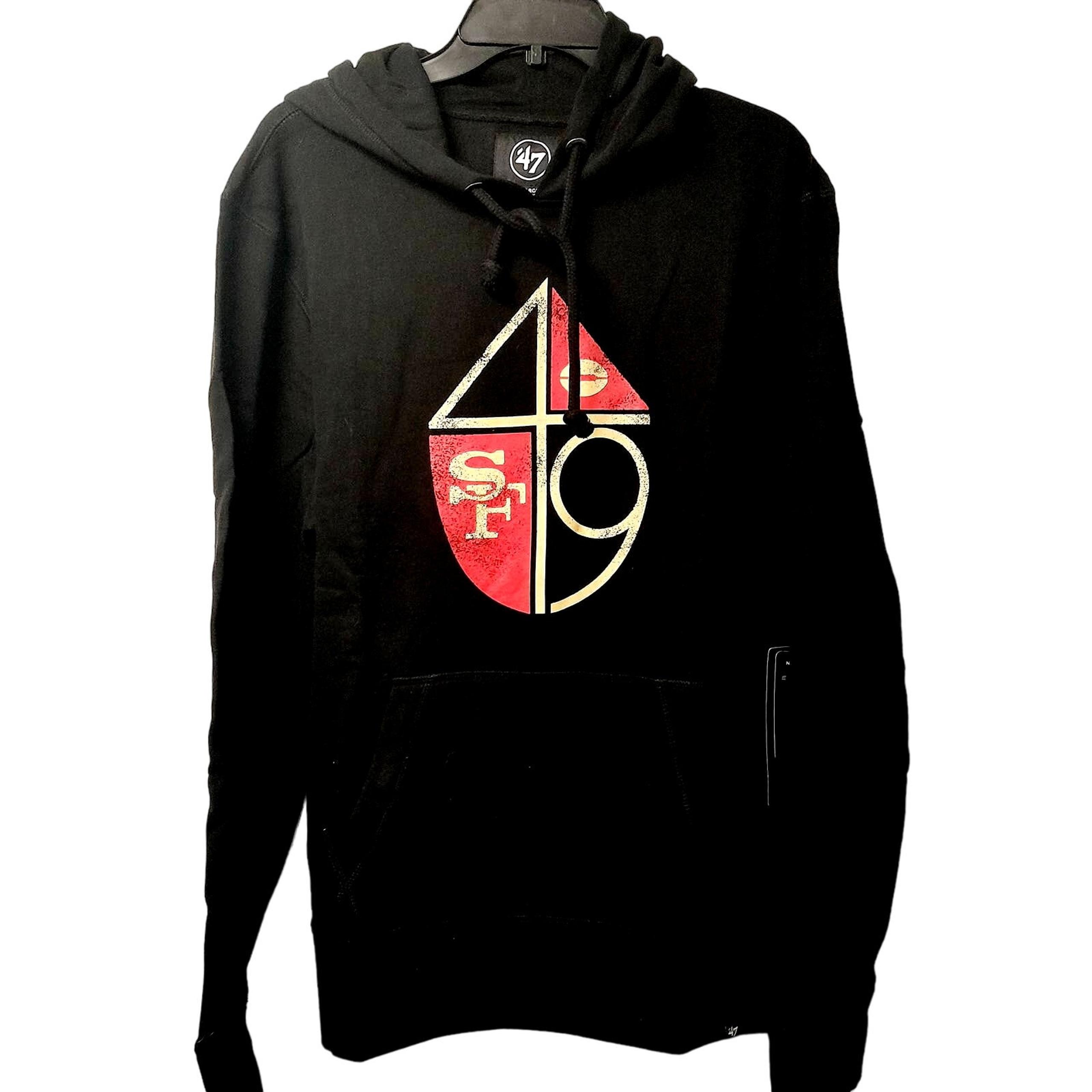 NFL San Francisco 49ers Hoodie L Embroidered Black Retro Large New  LAST ONE!!!