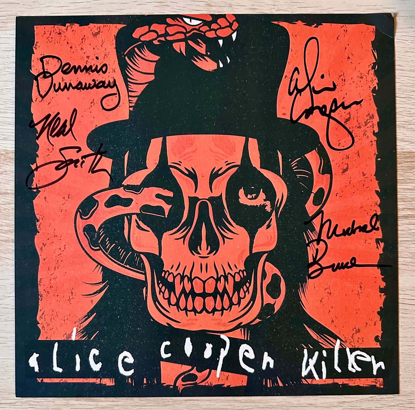 Alice Cooper SIGNED Lithograph ORIGINAL BAND MEMBERS Autographed 2023 12x12 RARE