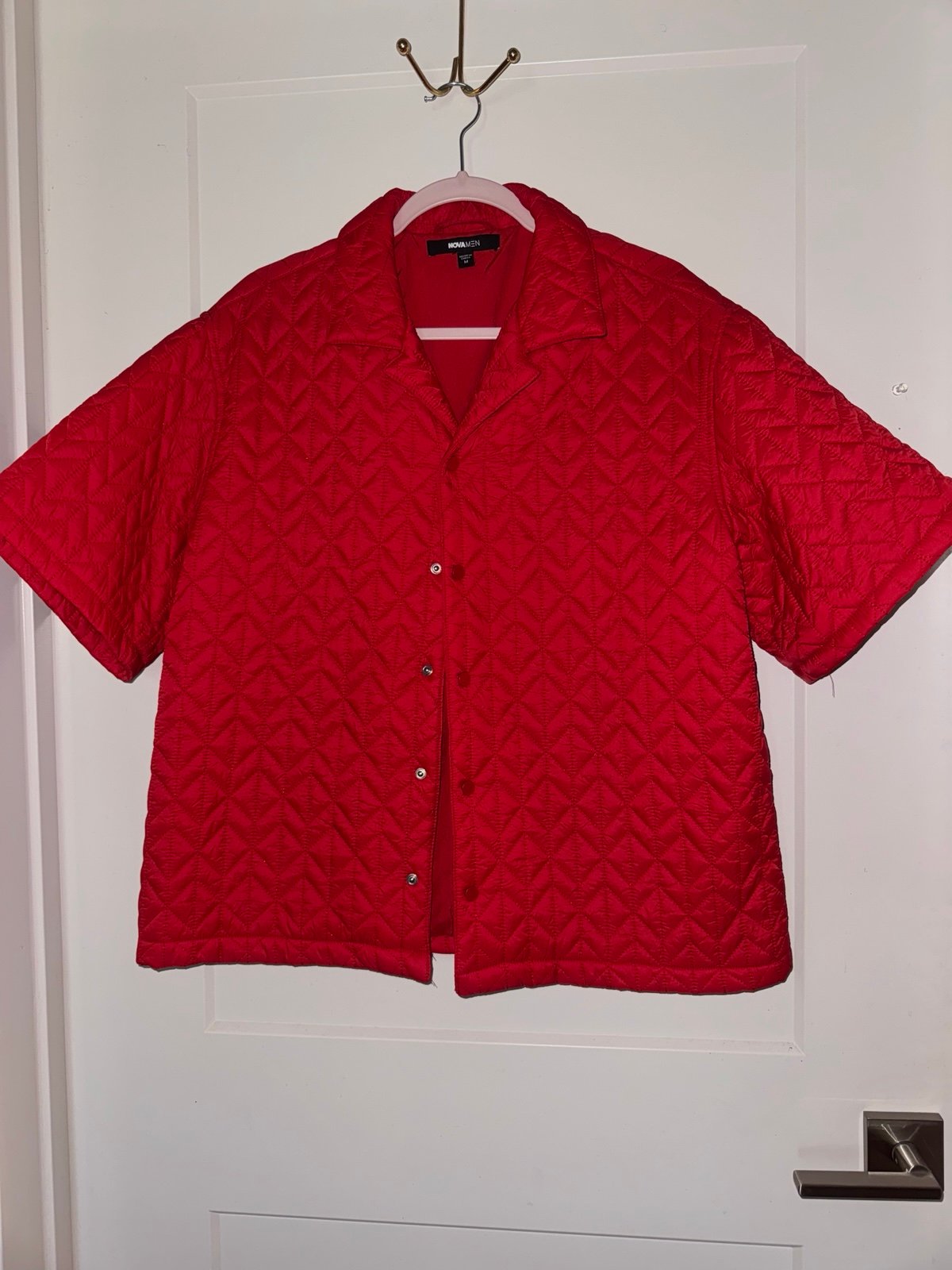 FashionNova Men Retro-Crop Quilted Shirt