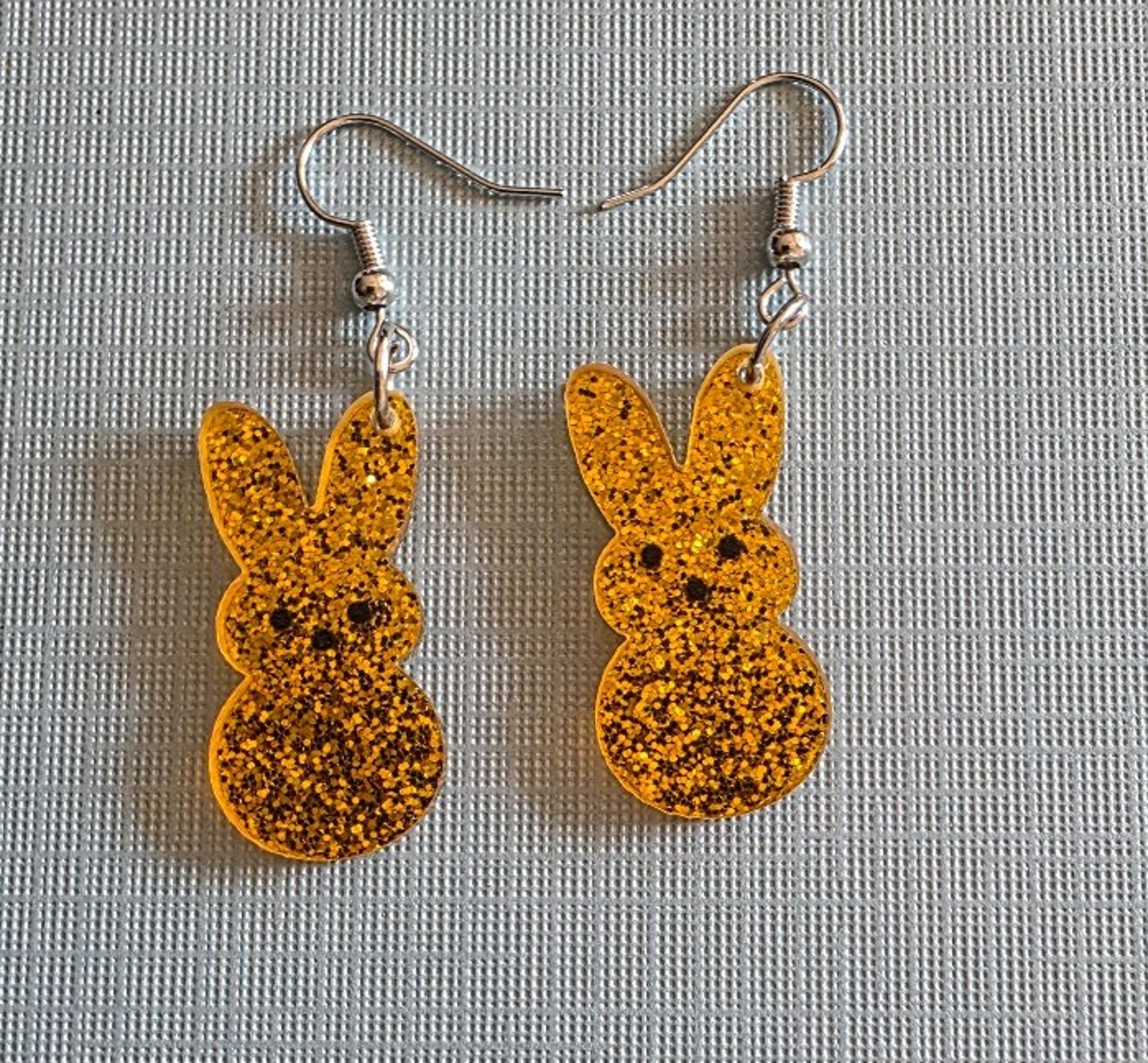 Yellow Bunny Acrylic Earrings Brand New CLOSING SALE
