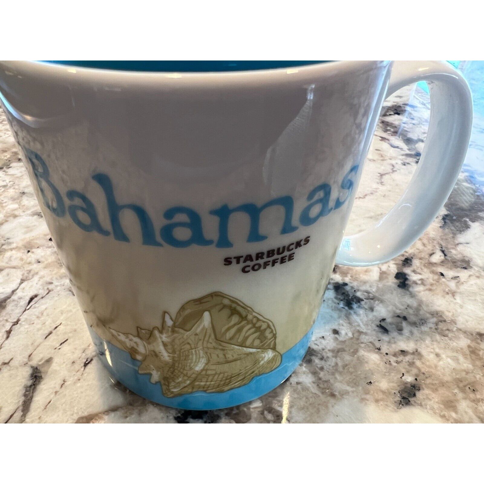 Starbucks Bahamas Coffee Mug 16 oz Cup NWOT City 2017 Conch Shell Collector