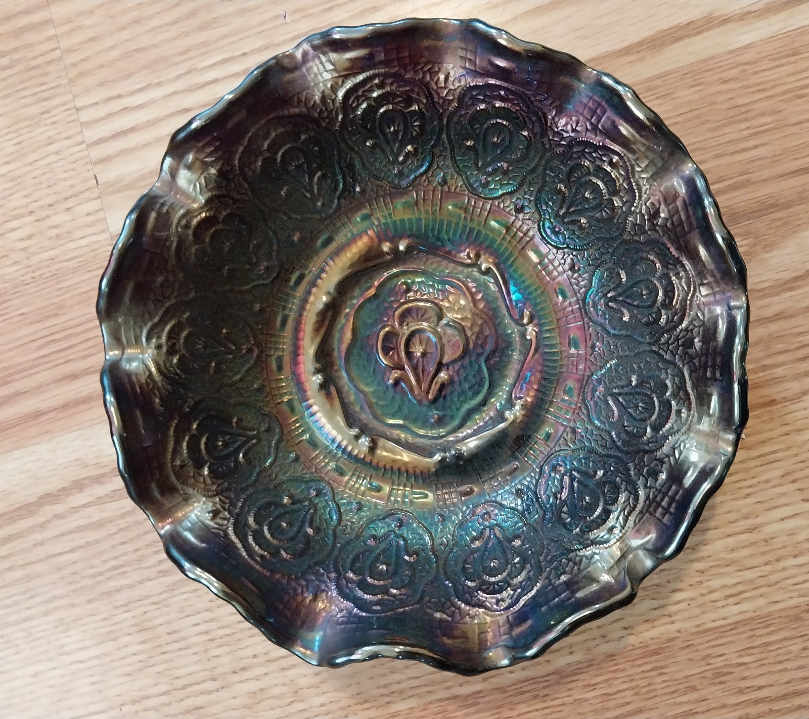 Vintage Fenton Amethyst Carnival Glass Bowl