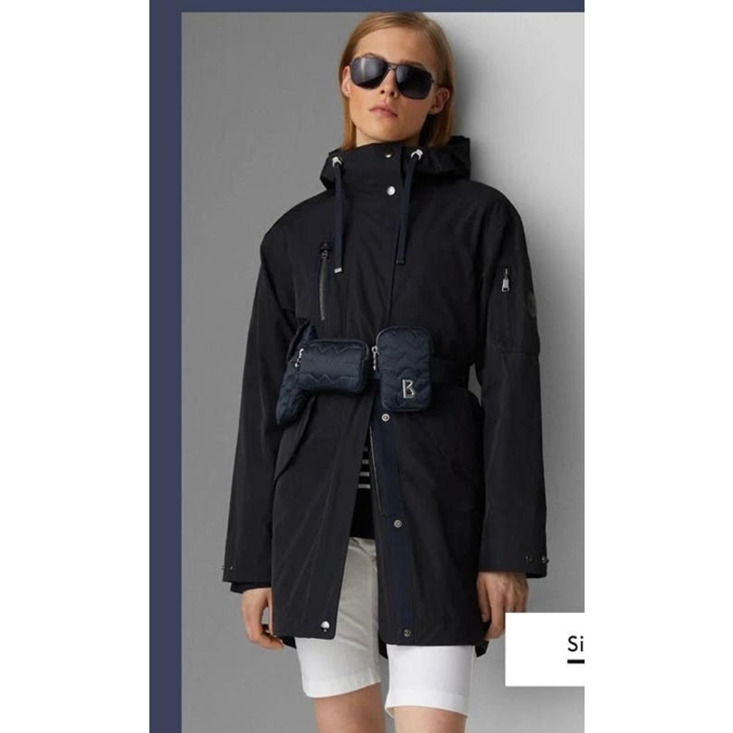 Vintage BOGNER Hooded black ladies ski jacket size medium