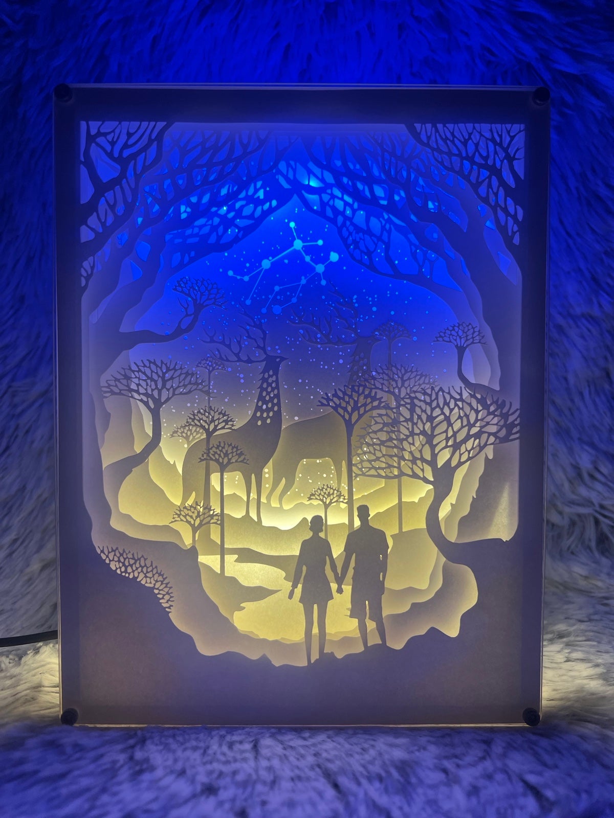 Gemini Zodiac Constellation Light Box Handmade