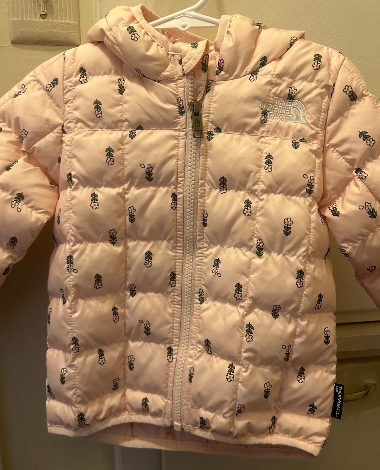 The North Face Infant Girls Pink Floral Insulated Thermoball Jacket