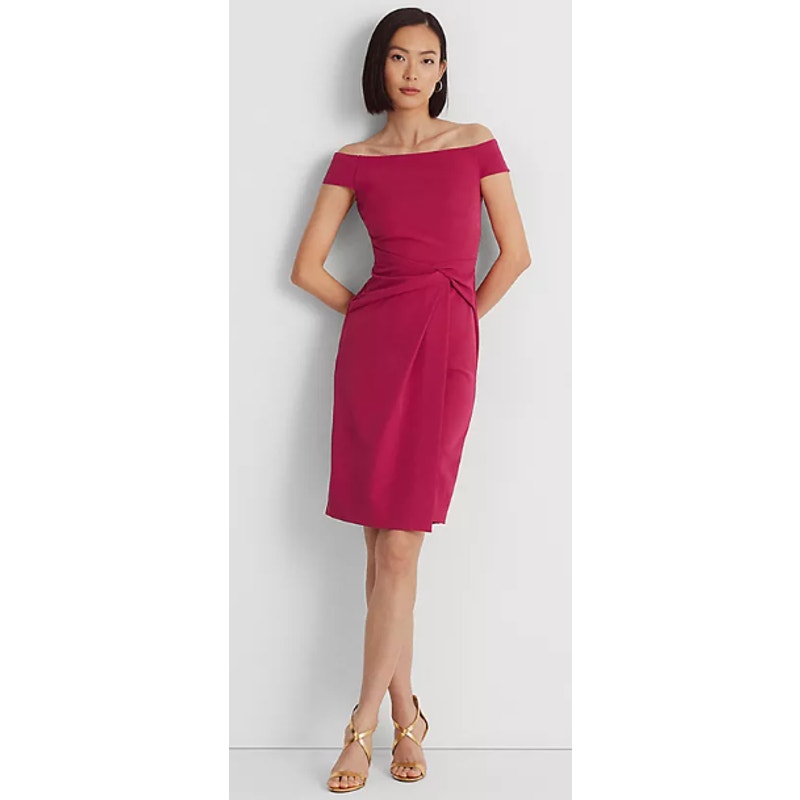 LAUREN RALPH LAUREN Women's Crepe Off-the-Shoulder Dress Size 14