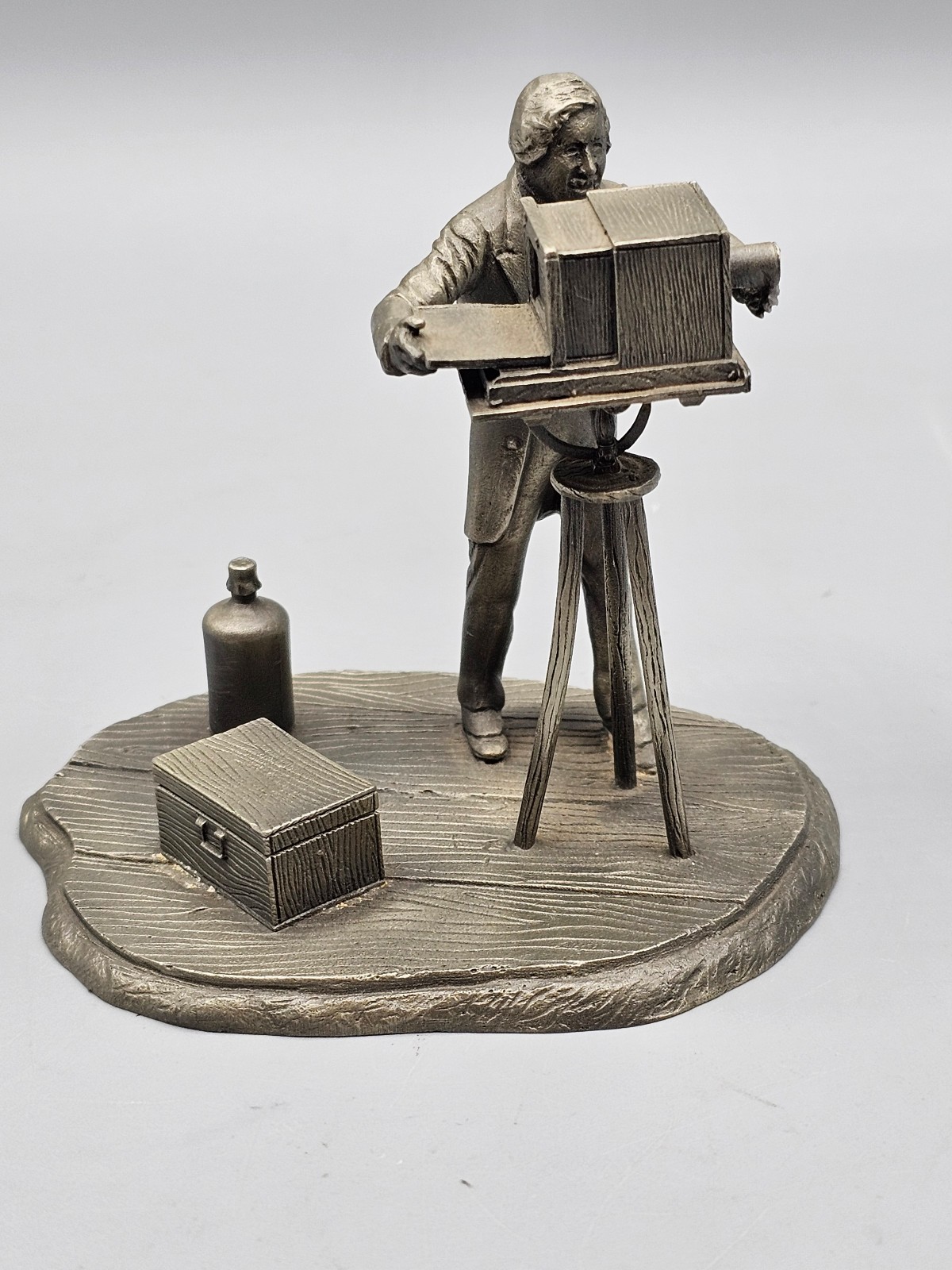 Deutsches Museum Louis Jacques Mande Daguerre Pewter Figure/Sculpture, Inventor