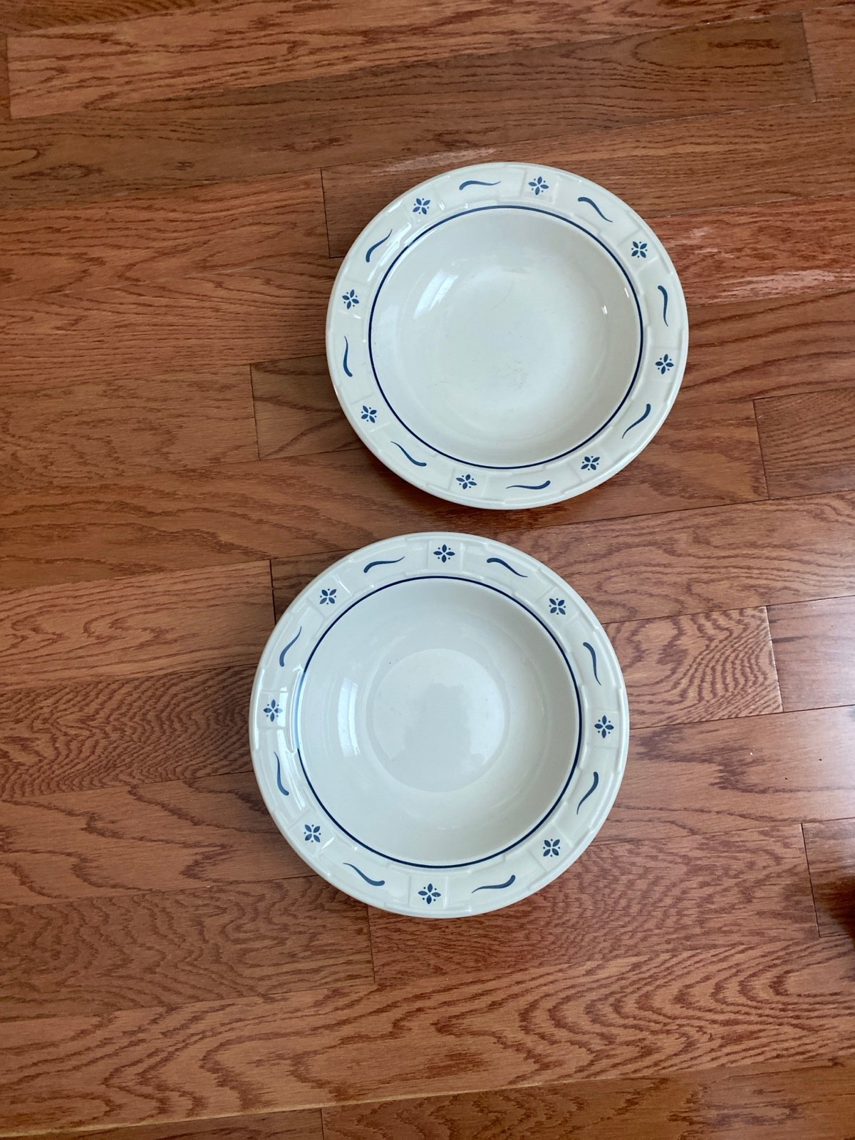 2 blue 10 inches Longaberger bowls