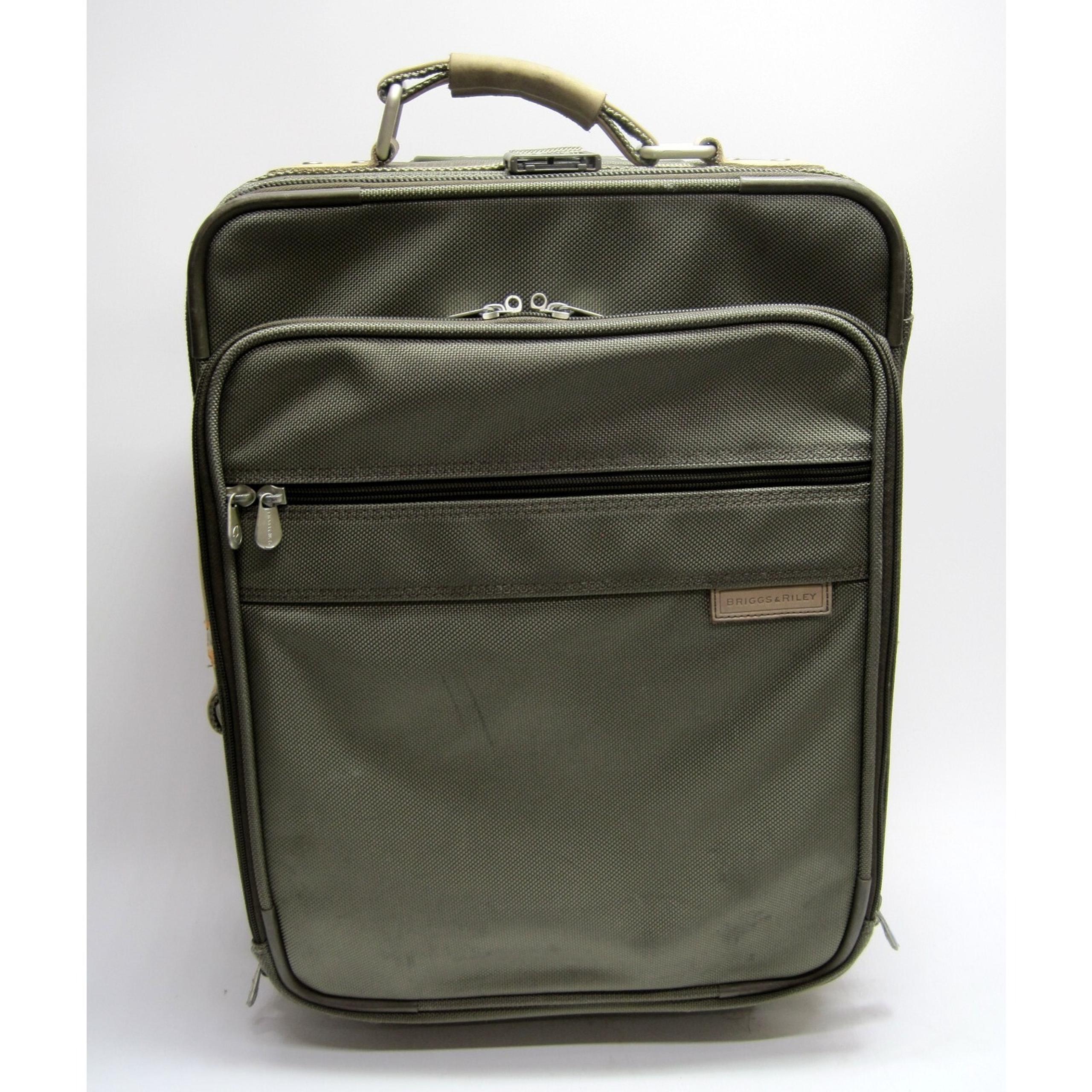 Briggs & Riley Baseline 20” Carry-On Lightweight Upright Luggage In Olive Green