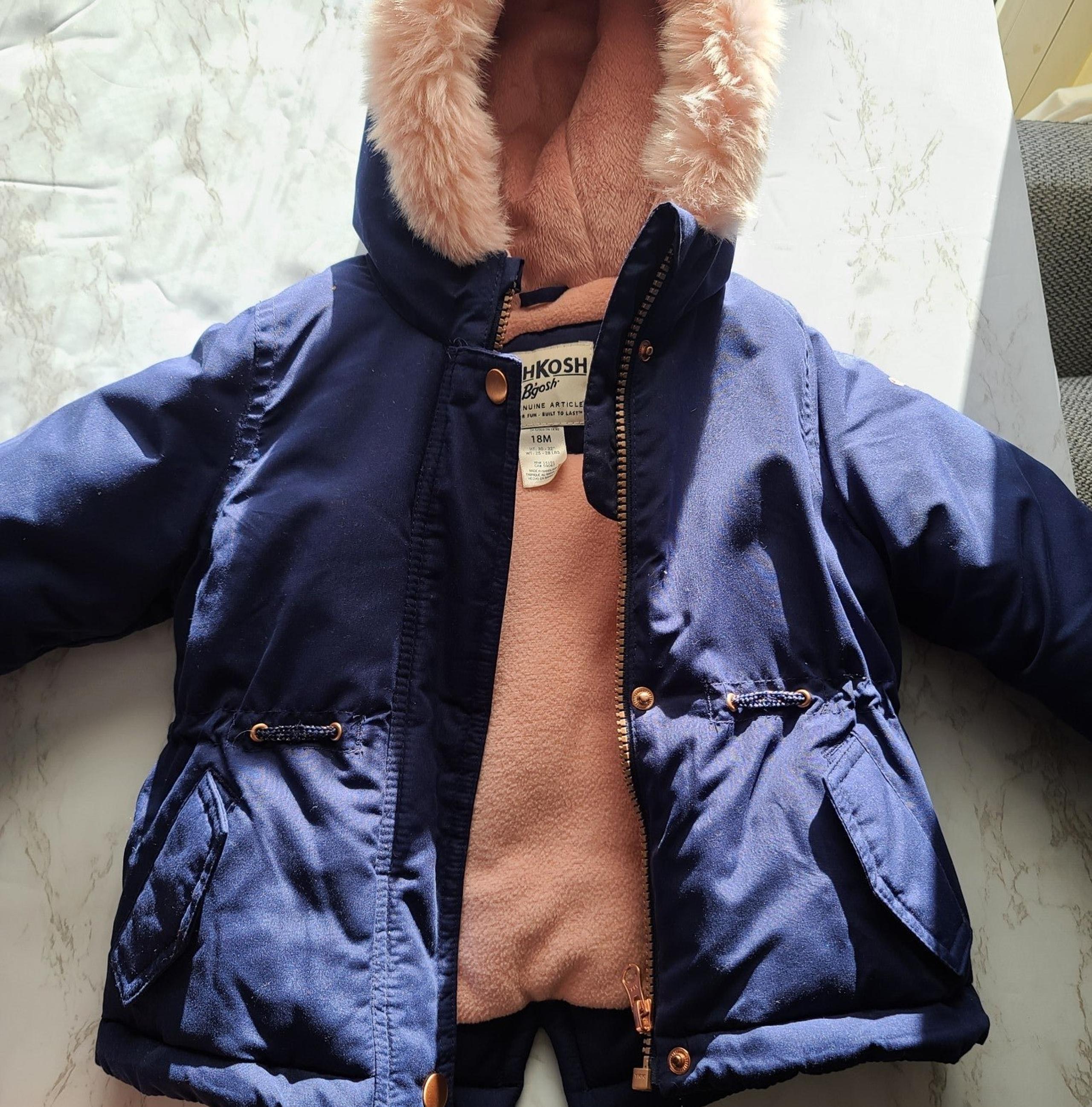 Oshkosh B'gosh Baby 18MO Winter Jacket Blue with Pink Lining Like New
