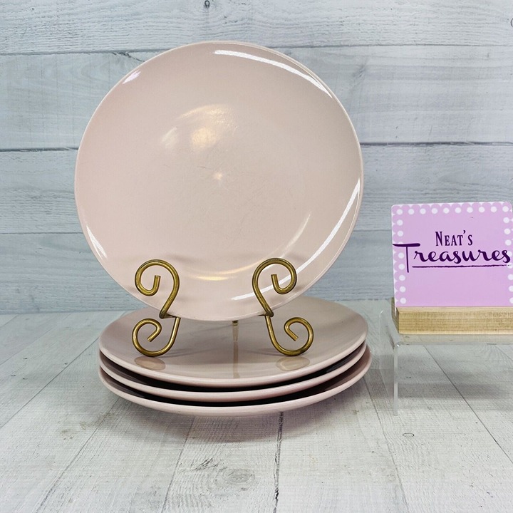 Room Essentials Target CHARMING PINK Stoneware Solid Coupe Dinner Plates Set 4