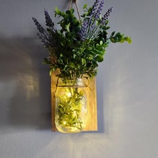 Rustic Wall Sconces, Mason Jar Sconces, Farmhouse Home Decor, LED Fairy Lights,