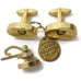 Sarah Coventry Cufflinks Set Swarovski Crystal Gold Tone Wedding Tux Vintage