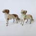 Vintage German village animal stick legs putz dog glass eyes pair