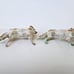 Vintage German village animal stick legs putz dog glass eyes pair