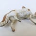 Vintage German village animal stick legs putz dog glass eyes pair