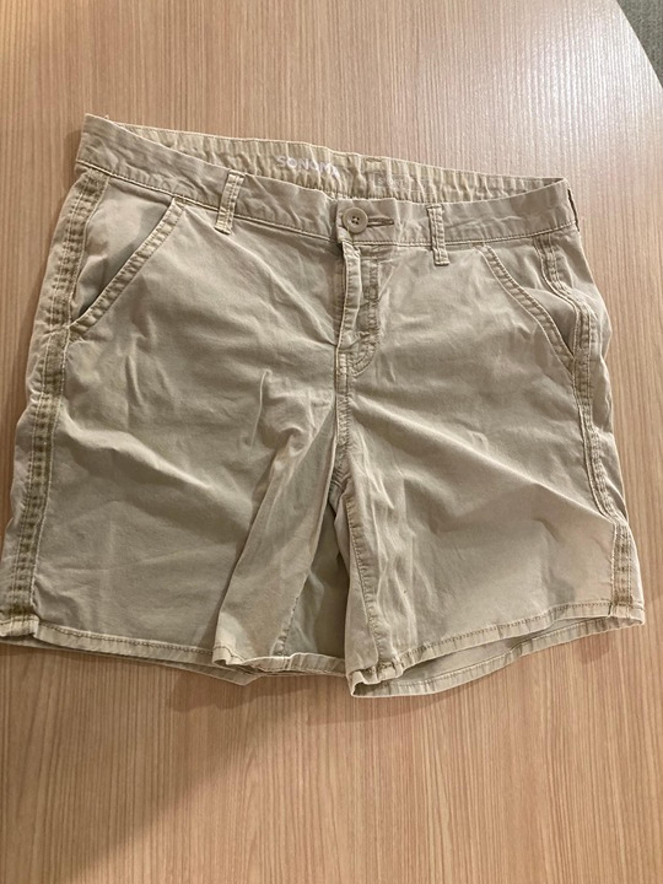 Sonoma Goods For Life Tan Chino Shorts 10 Khaki Cotton Blend Zip Fly Pockets