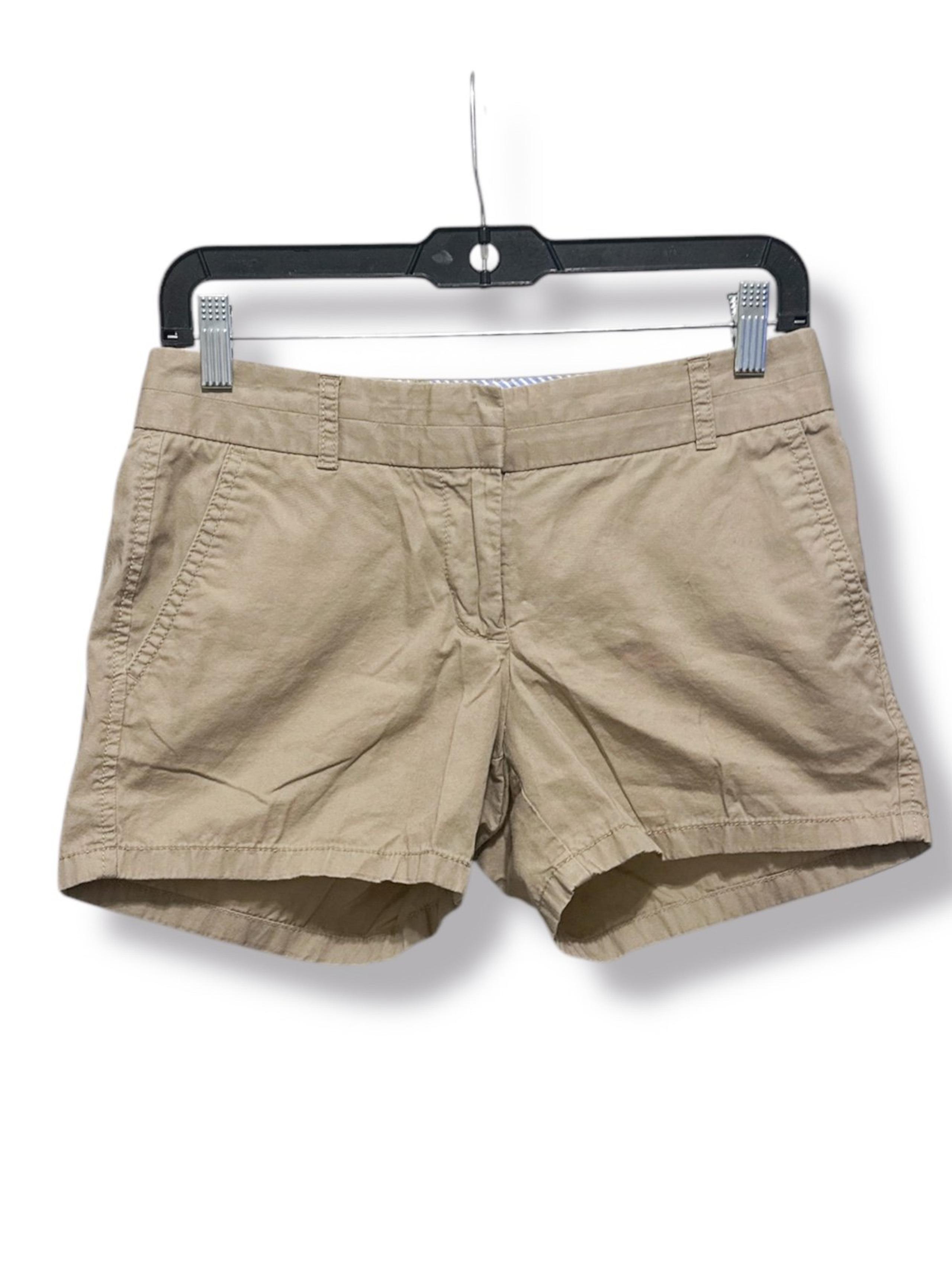 J Crew Shorts Womens 0 / 28 Waist Broken In Chino Khaki Tan Mini 100% Cotton