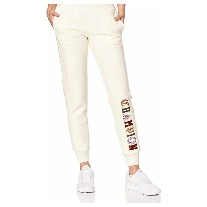 Champion Unisex Reverse Weave Old English Leg Spellout in Cream S