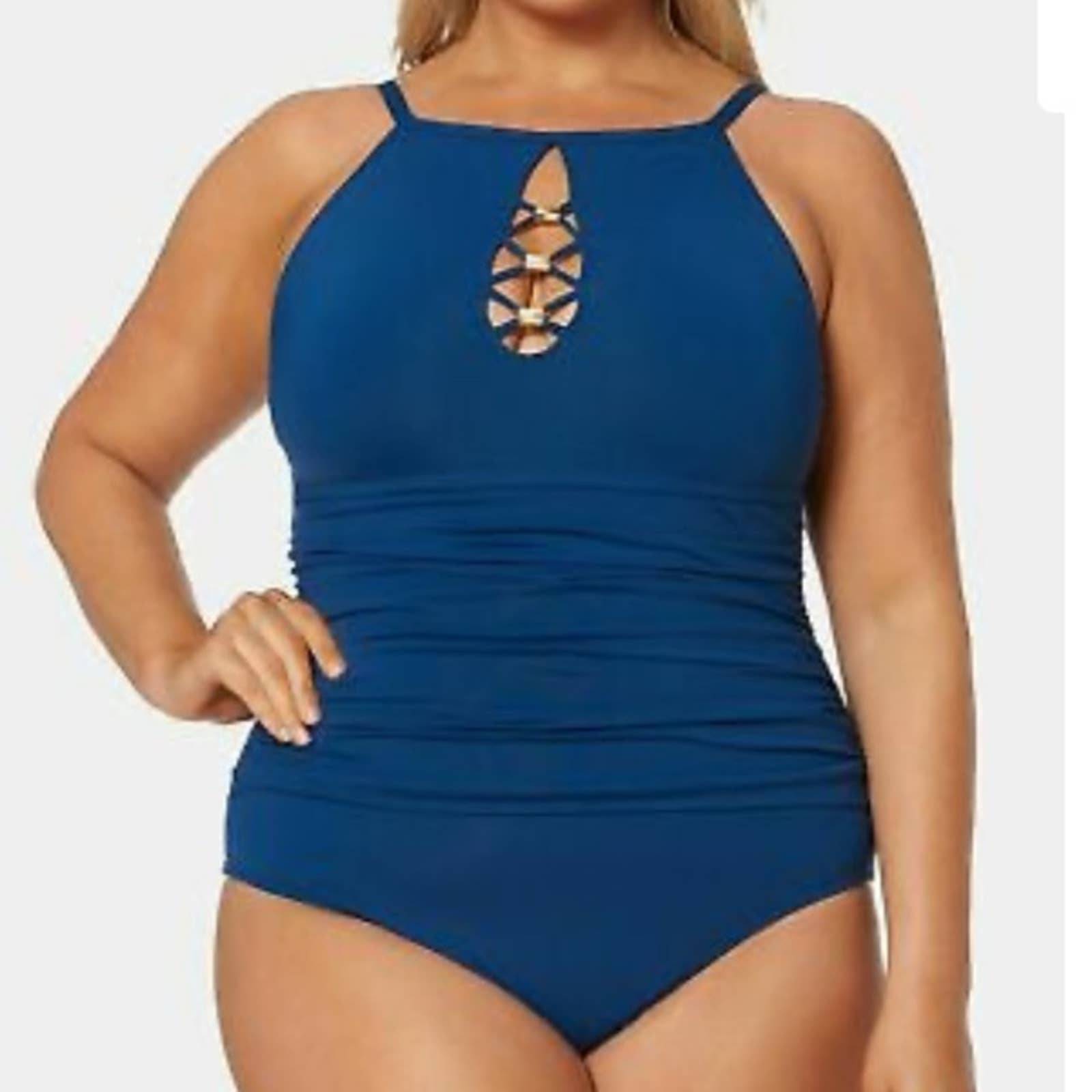 Bleu Rod Beattie High Neck One Piece Swimsuit Size 22W