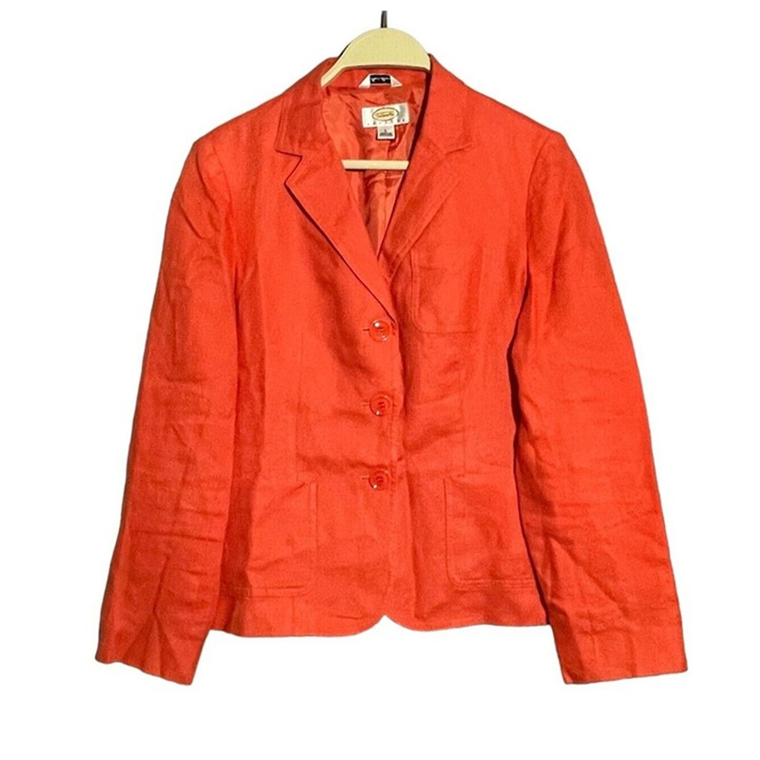 Talbots Business Suit Irish Linen Jacket Women Size 6P Retro Classic Workwear