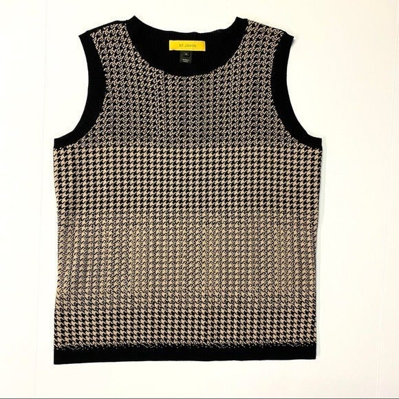 St. John Yellow Label Houndstooth Sweate