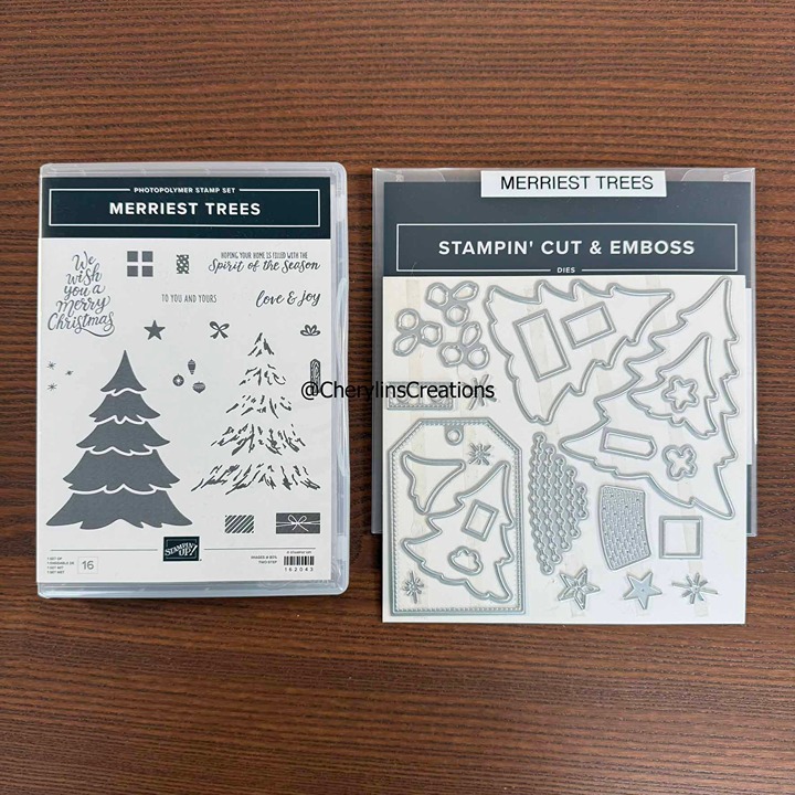 Merriest Trees Stampin Up Stamp Set & Dies Bundle 162043 CHRISTMAS TAG HOLIDAY