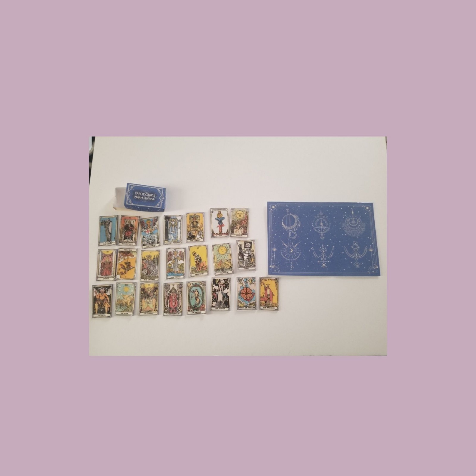 1/3 scaled size tarot cards, mat and box