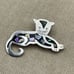 Womens Vintage Jewelry Signed Alpaca Mexico Paua Abalone Cute Cat Brooch Pin