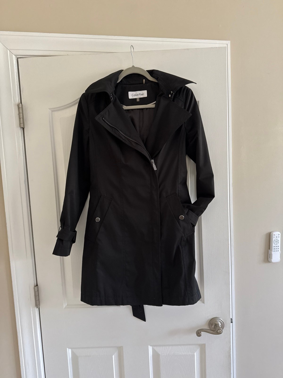CK Calvin Klein black trench S coat