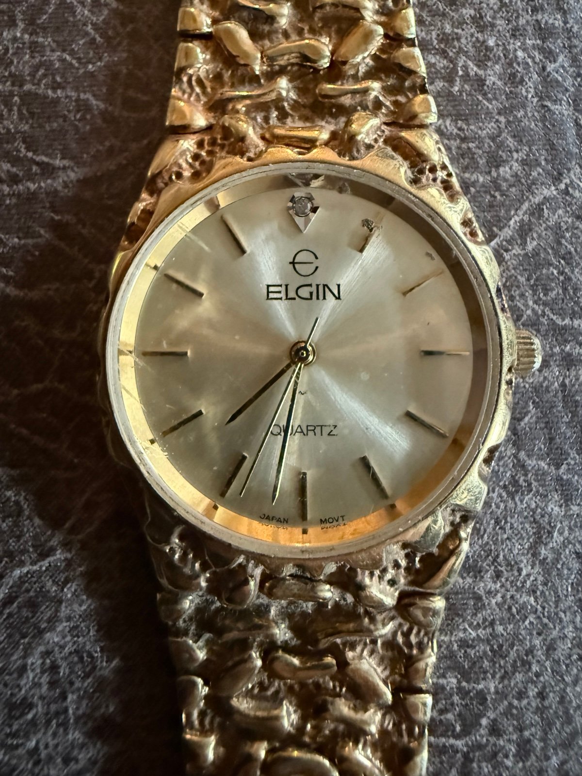 ELGIN vintage gold nugget appearance Watch