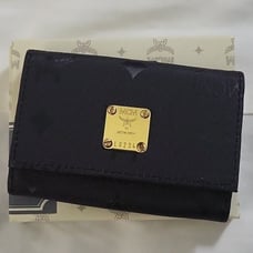 Black MCM Mongrammed Key Holder