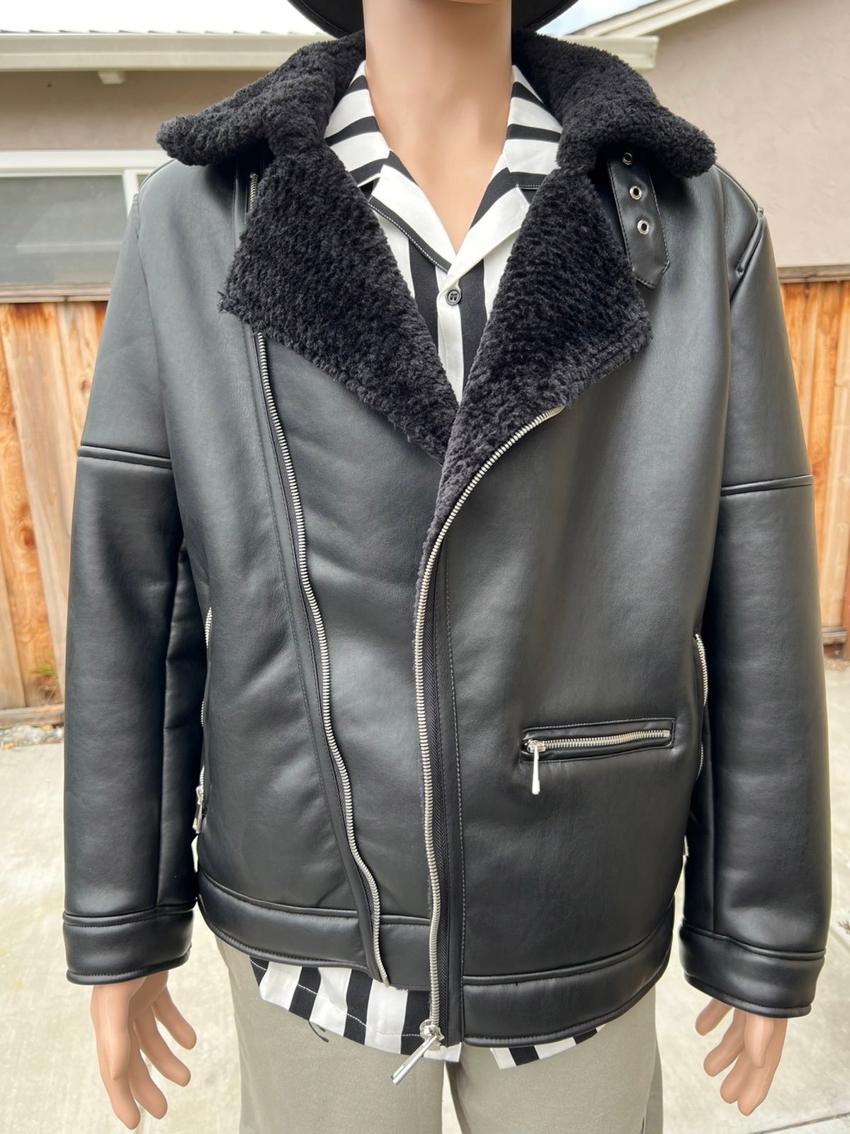 faux leather jacket