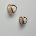 10K Yellow Gold Bezel Set Heart Shape Created Opal Stud Screwback Earrings NEW