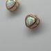 10K Yellow Gold Bezel Set Heart Shape Created Opal Stud Screwback Earrings NEW