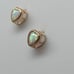 10K Yellow Gold Bezel Set Heart Shape Created Opal Stud Screwback Earrings NEW