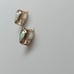10K Yellow Gold Bezel Set Heart Shape Created Opal Stud Screwback Earrings NEW