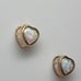 10K Yellow Gold Bezel Set Heart Shape Created Opal Stud Screwback Earrings NEW