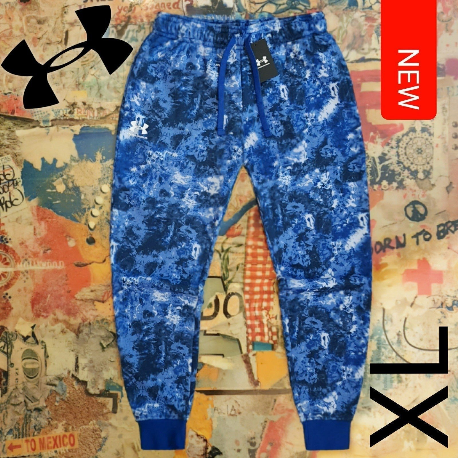 75 New Under Armour Mens Tie-Dye Fleece Joggers / Sweatpants! XL