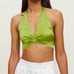 NWT reformation Nero silk halter crop top in green Guacamole