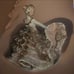 1940’s Vtg Hedi Schoop California Pottery Ceramic Woman Planter Ruffle Dress 8”
